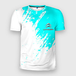 Мужская спорт-футболка Citroen краски голубой