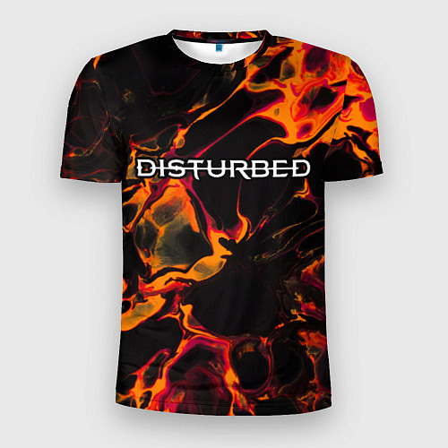 Мужская спорт-футболка Disturbed red lava / 3D-принт – фото 1