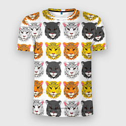 Мужская спорт-футболка Дикие цветные кошки