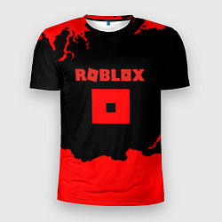 Футболка спортивная мужская Roblox краски красные, цвет: 3D-принт