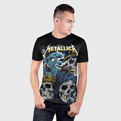 Футболка спортивная мужская Metallica - skulls, цвет: 3D-принт — фото 2