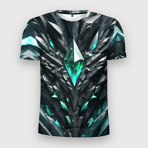 Мужская спорт-футболка Камень и зелёный кристалл / 3D-принт – фото 1