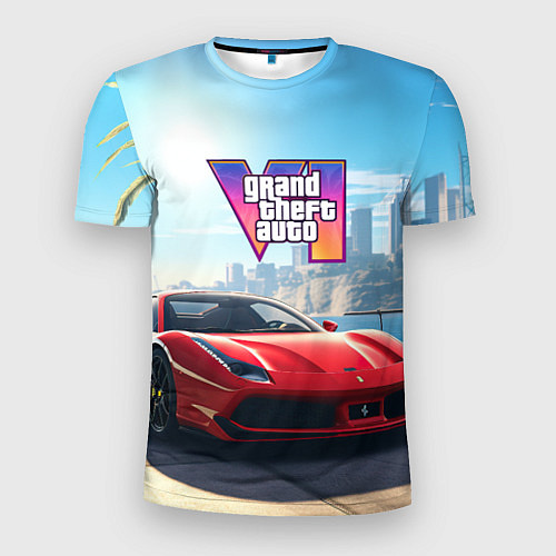 Мужская спорт-футболка GTA 6 logo auto / 3D-принт – фото 1