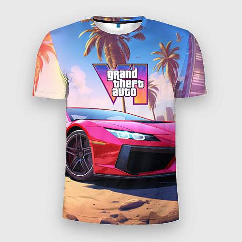 Мужская спорт-футболка GTA 6 logo auto style / 3D-принт – фото 1