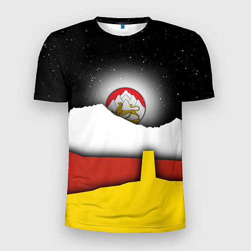 Мужская спорт-футболка Осетия горы и ночное небо / 3D-принт – фото 1