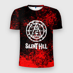 Мужская спорт-футболка Silent hill лого blood