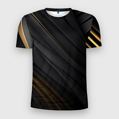 Мужская спорт-футболка Gold luxury black / 3D-принт – фото 1
