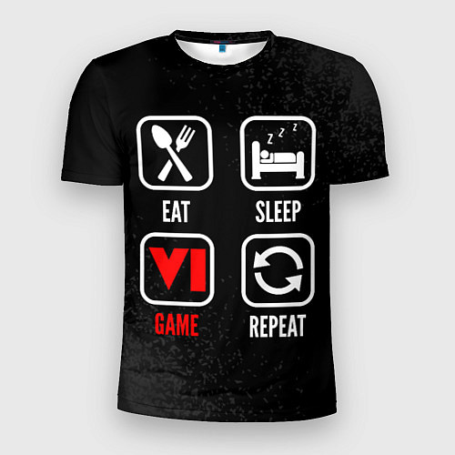 Мужская спорт-футболка Eat, sleep, GTA 6, repeat / 3D-принт – фото 1