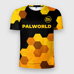 Мужская спорт-футболка Palworld - gold gradient посередине