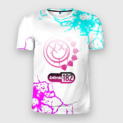 Мужская спорт-футболка Blink 182 неоновые краски