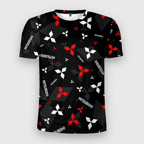 Мужская спорт-футболка Mitsubishi - logo pattern / 3D-принт – фото 1