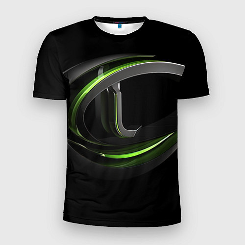 Мужская спорт-футболка Современный зеленая эмблема / 3D-принт – фото 1