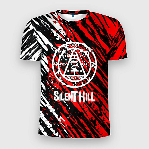 Мужская спорт-футболка Silent hill краски белые и красные штрихи / 3D-принт – фото 1