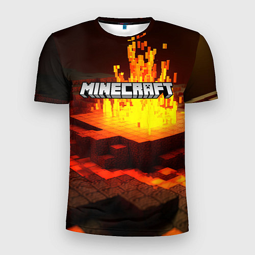 Мужская спорт-футболка Огненный minecraft / 3D-принт – фото 1