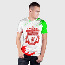Футболка спортивная мужская Liverpool краски спорт, цвет: 3D-принт — фото 2