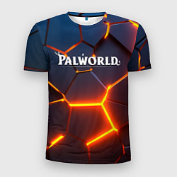 Мужская спорт-футболка Palworld logo разлом плит