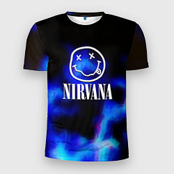 Футболка спортивная мужская Nirvana flame ghost steel, цвет: 3D-принт