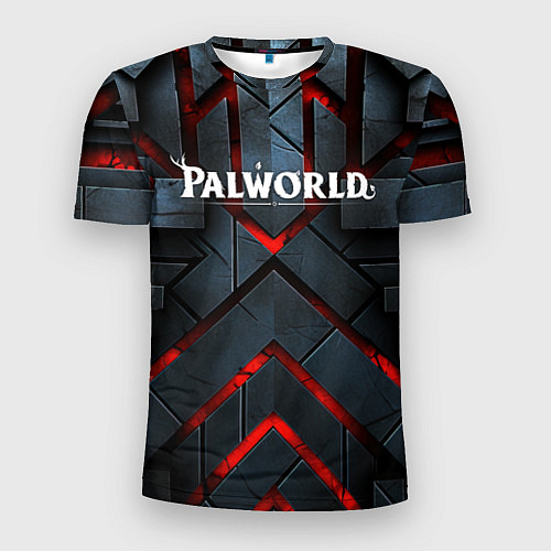 Мужская спорт-футболка Palworld logo камни и красный свет / 3D-принт – фото 1