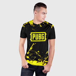 Футболка спортивная мужская Пабг жёлтые краски геймер, цвет: 3D-принт — фото 2