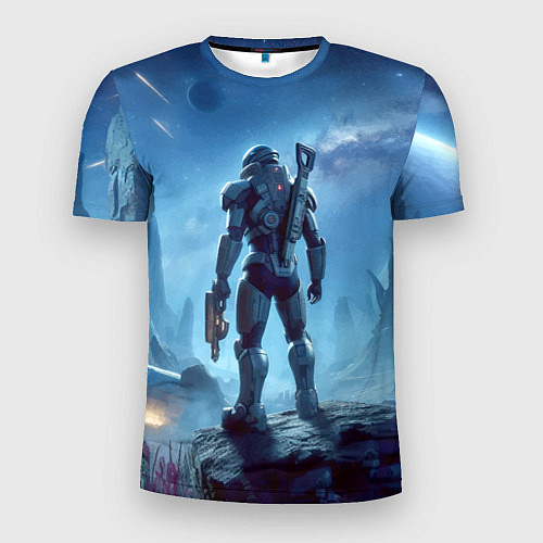 Мужская спорт-футболка Mass Effect - ai art / 3D-принт – фото 1