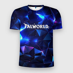 Футболка спортивная мужская Palworld логотип и синие блики, цвет: 3D-принт