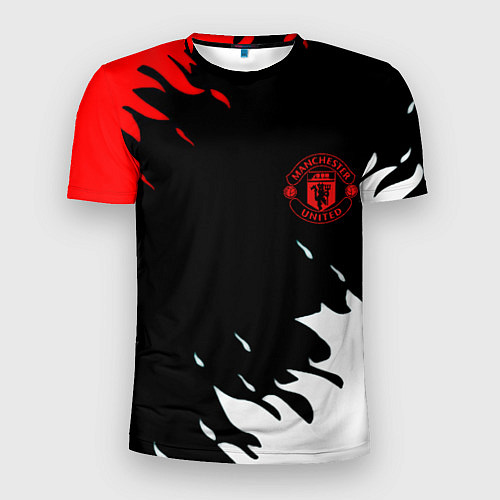 Мужская спорт-футболка Manchester United flame fc / 3D-принт – фото 1