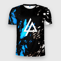 Мужская спорт-футболка Linkin park холодные краски