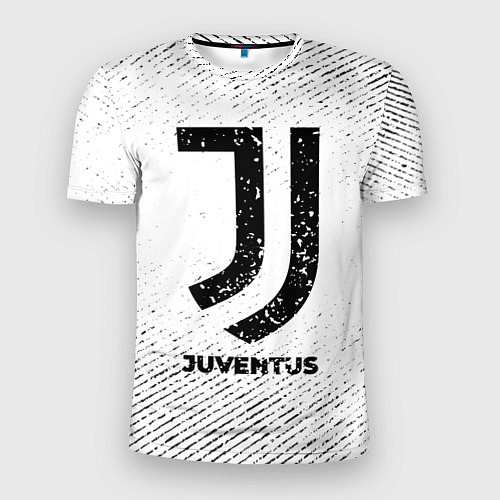 Мужская спорт-футболка Juventus с потертостями на светлом фоне / 3D-принт – фото 1