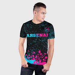 Футболка спортивная мужская Arsenal - neon gradient посередине, цвет: 3D-принт — фото 2