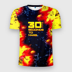 Мужская спорт-футболка Thirty Seconds to Mars огненное лого