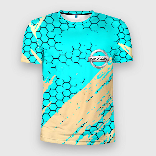 Мужская спорт-футболка Nissan текстура краски / 3D-принт – фото 1