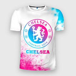 Мужская спорт-футболка Chelsea neon gradient style