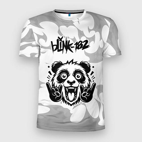 Мужская спорт-футболка Blink 182 рок панда на светлом фоне / 3D-принт – фото 1