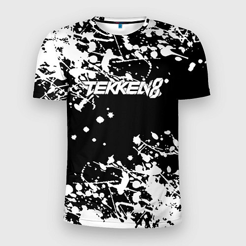 Мужская спорт-футболка Tekken 8 брызги белых красок / 3D-принт – фото 1