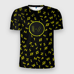 Мужская спорт-футболка Twenty one pilots pattern rock yellow