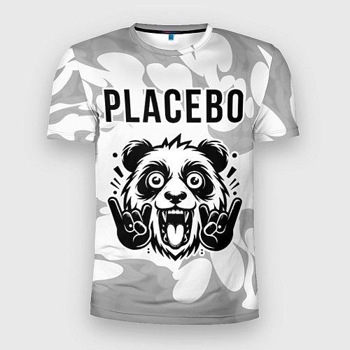 Мужская спорт-футболка Placebo рок панда на светлом фоне / 3D-принт – фото 1