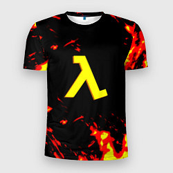 Мужская спорт-футболка Half life огненный стиль лава