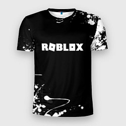 Мужская спорт-футболка Roblox текстура краски белые