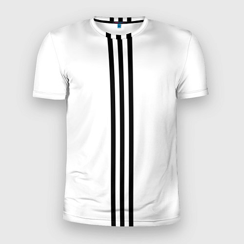 Мужская спорт-футболка Просто три черных полоски / 3D-принт – фото 1