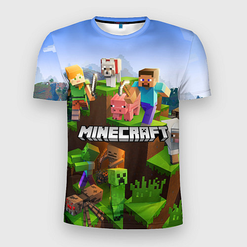Мужская спорт-футболка Minecraft pixel world / 3D-принт – фото 1