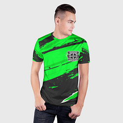Футболка спортивная мужская Bayer 04 sport green, цвет: 3D-принт — фото 2
