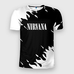 Мужская спорт-футболка Nirvana текстура огонь