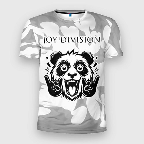Мужская спорт-футболка Joy Division рок панда на светлом фоне / 3D-принт – фото 1