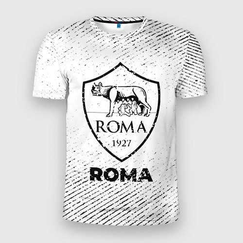 Мужская спорт-футболка Roma с потертостями на светлом фоне / 3D-принт – фото 1