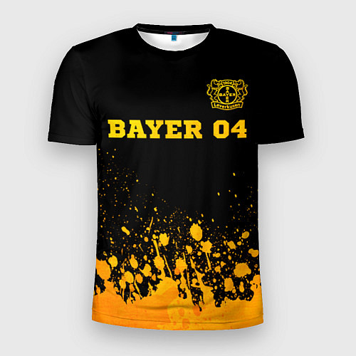 Мужская спорт-футболка Bayer 04 - gold gradient посередине / 3D-принт – фото 1