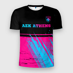 Мужская спорт-футболка AEK Athens - neon gradient посередине