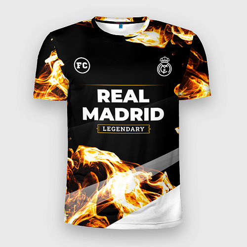 Мужская спорт-футболка Real Madrid legendary sport fire / 3D-принт – фото 1