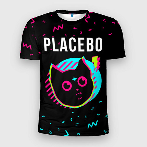 Мужская спорт-футболка Placebo - rock star cat / 3D-принт – фото 1