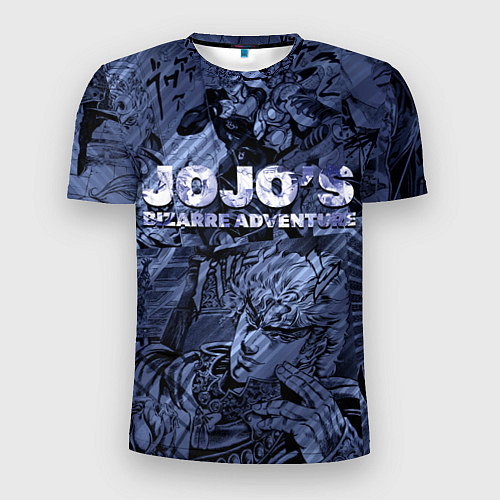 Мужская спорт-футболка ДжоДжо на фоне манги / 3D-принт – фото 1