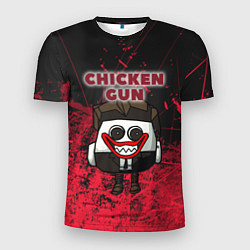 Мужская спорт-футболка Chicken gun clown